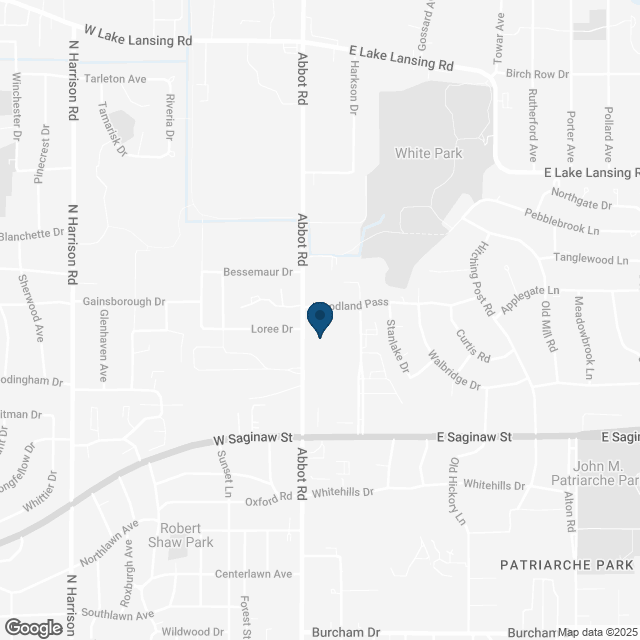 Map showing location of East Lansing